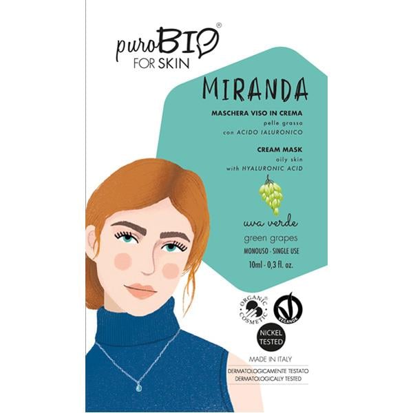Purobio Miranda Cream Mask Oily Skin Green Grapes Yeşil Üzüm 10 ml - Tek Kullanım-Purobio