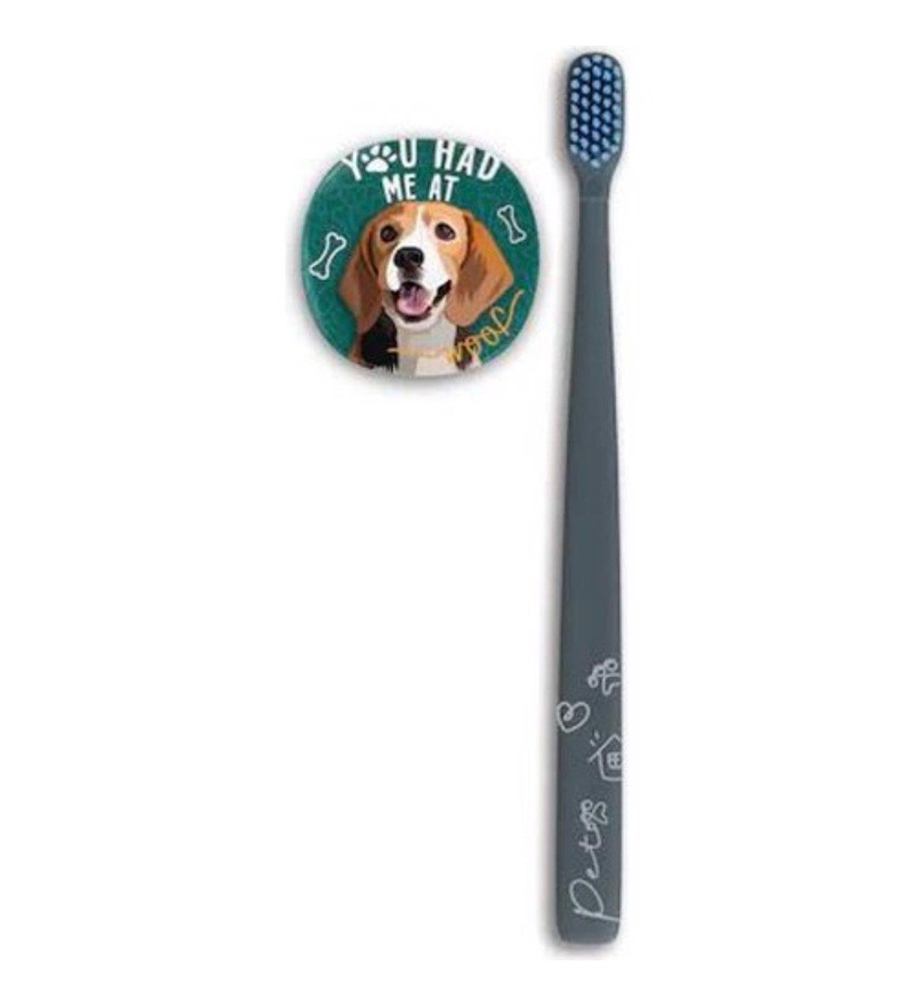 Rocs Flipper Pets Hijyenik Saklama Kabı ve Diş Fırçası Seti (Köpek)-Rocs