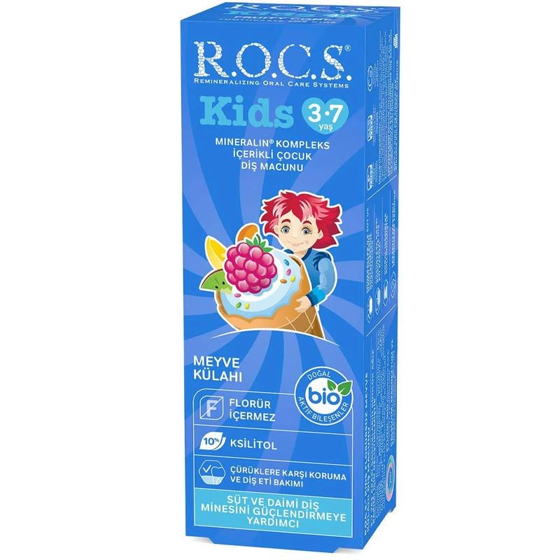 Rocs Kids 3-7 Yaş Arası Diş Macunu (Meyve Külahı)-Rocs