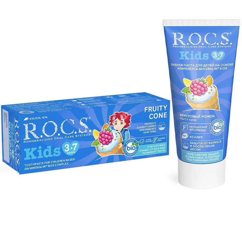 Rocs Kids 3-7 Yaş Arası Diş Macunu (Meyve Külahı)-Rocs