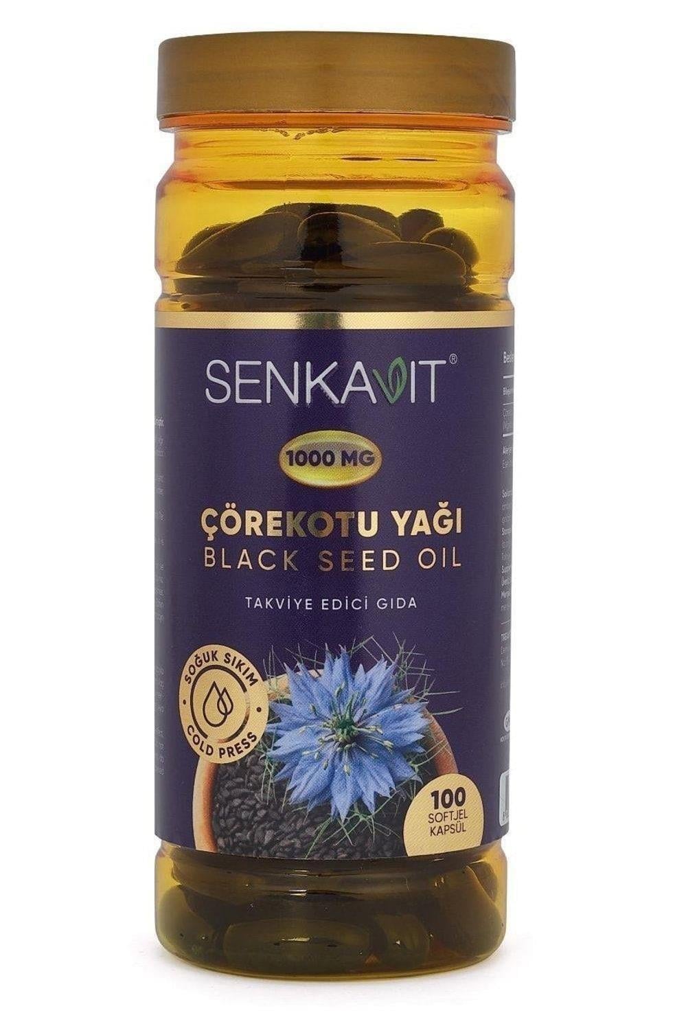 Senkavit Bitkisel Çörekotu Yağı Softjel 1000 mg 100 Kapsül-Senkavit
