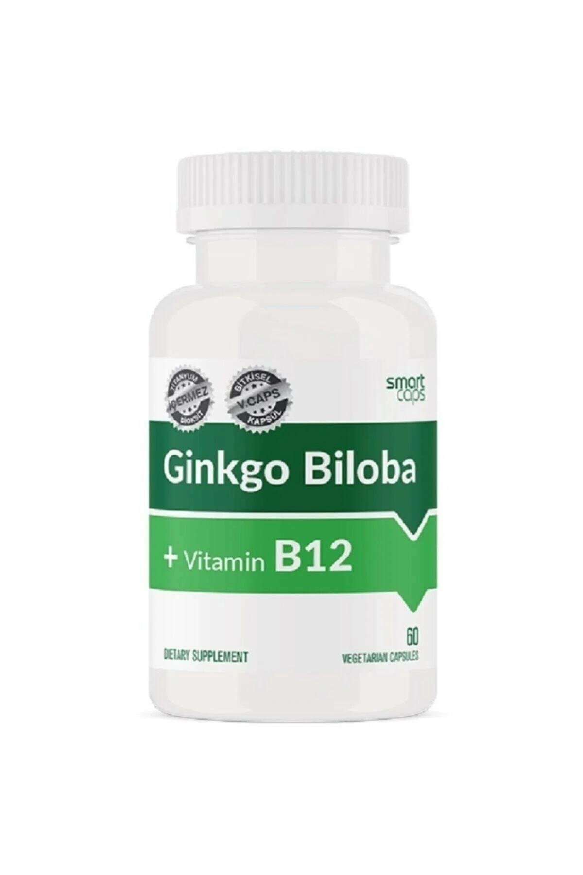 Smart Caps Ginkgo Biloba Vitamin B12 60 Bitkisel Kapsül-Smartcaps