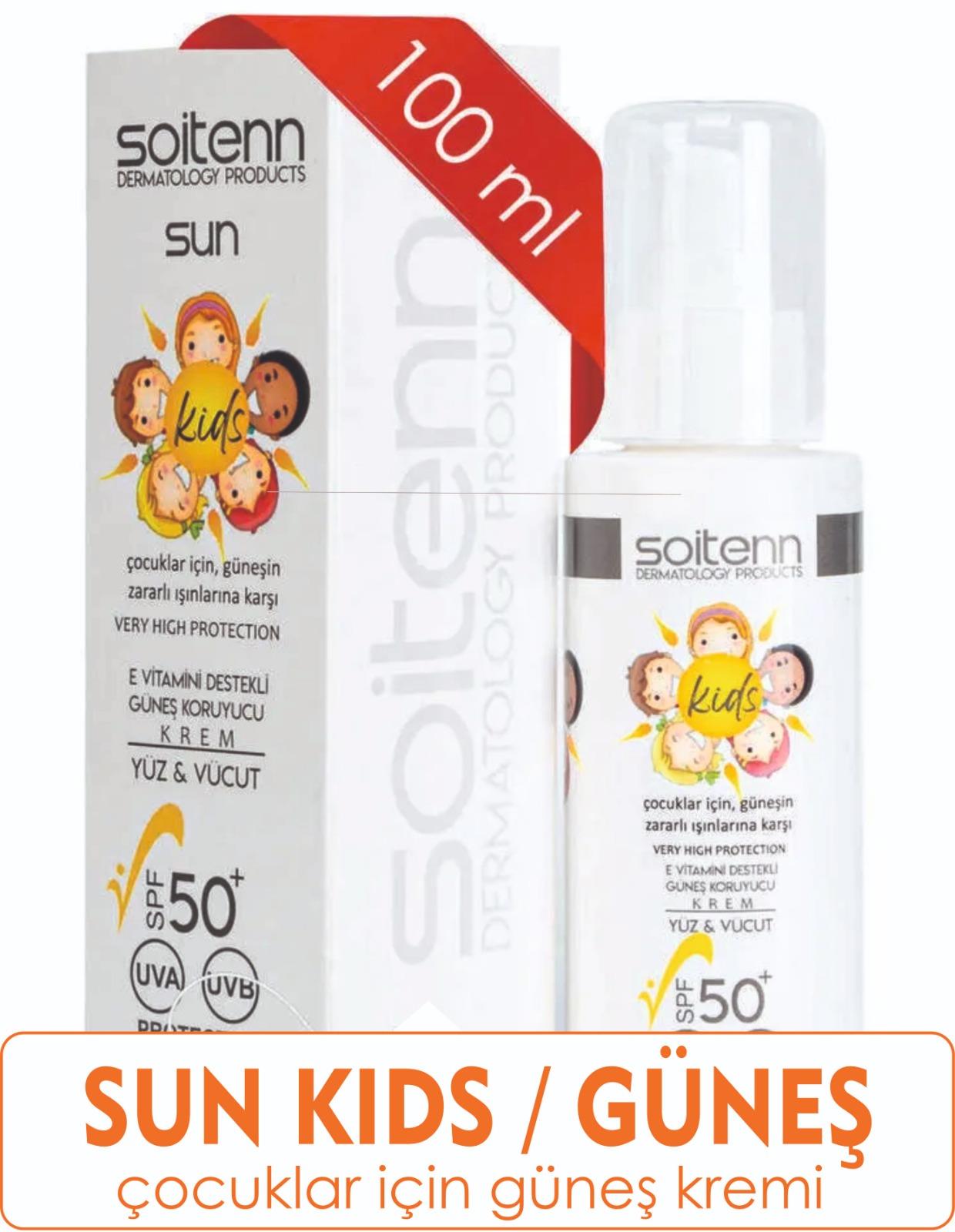 Soitenn Sun Kids SPF 50 100 Ml ( Yüz & Vücut İçin Güneş Koruyucu Krem )-Soitenn