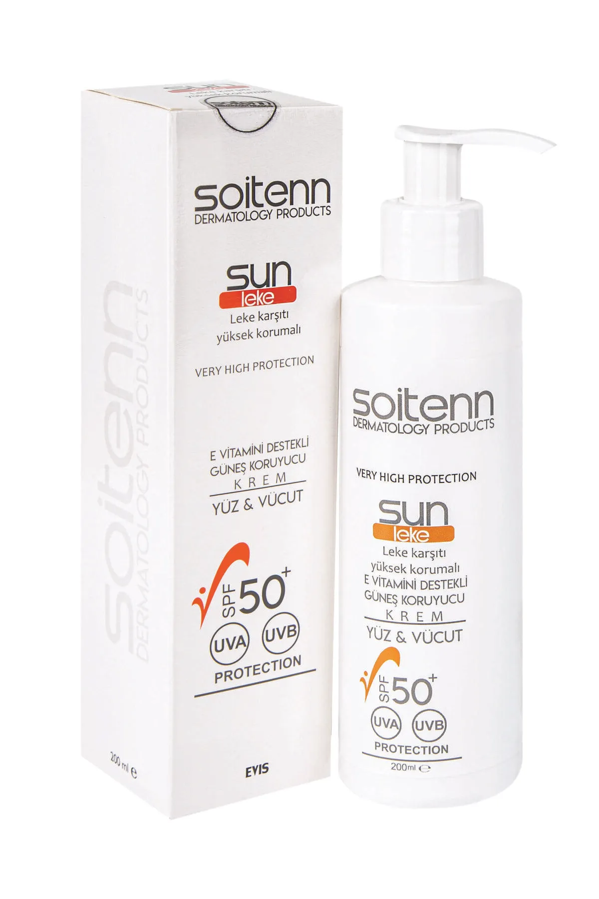 Soitenn Sun Leke SPF 50 200 Ml ( Yüz & Vücut İçin Güneş Koruyucu Krem )-Soitenn