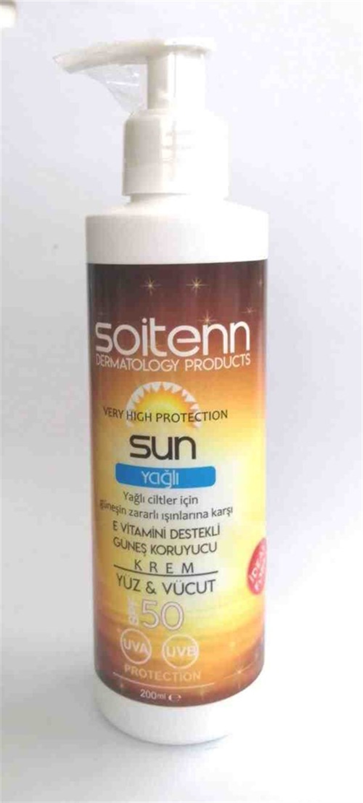Soitenn Sun Yağlı SPF 50 200 Ml ( Yüz & Vücut İçin Güneş Koruyucu Krem )