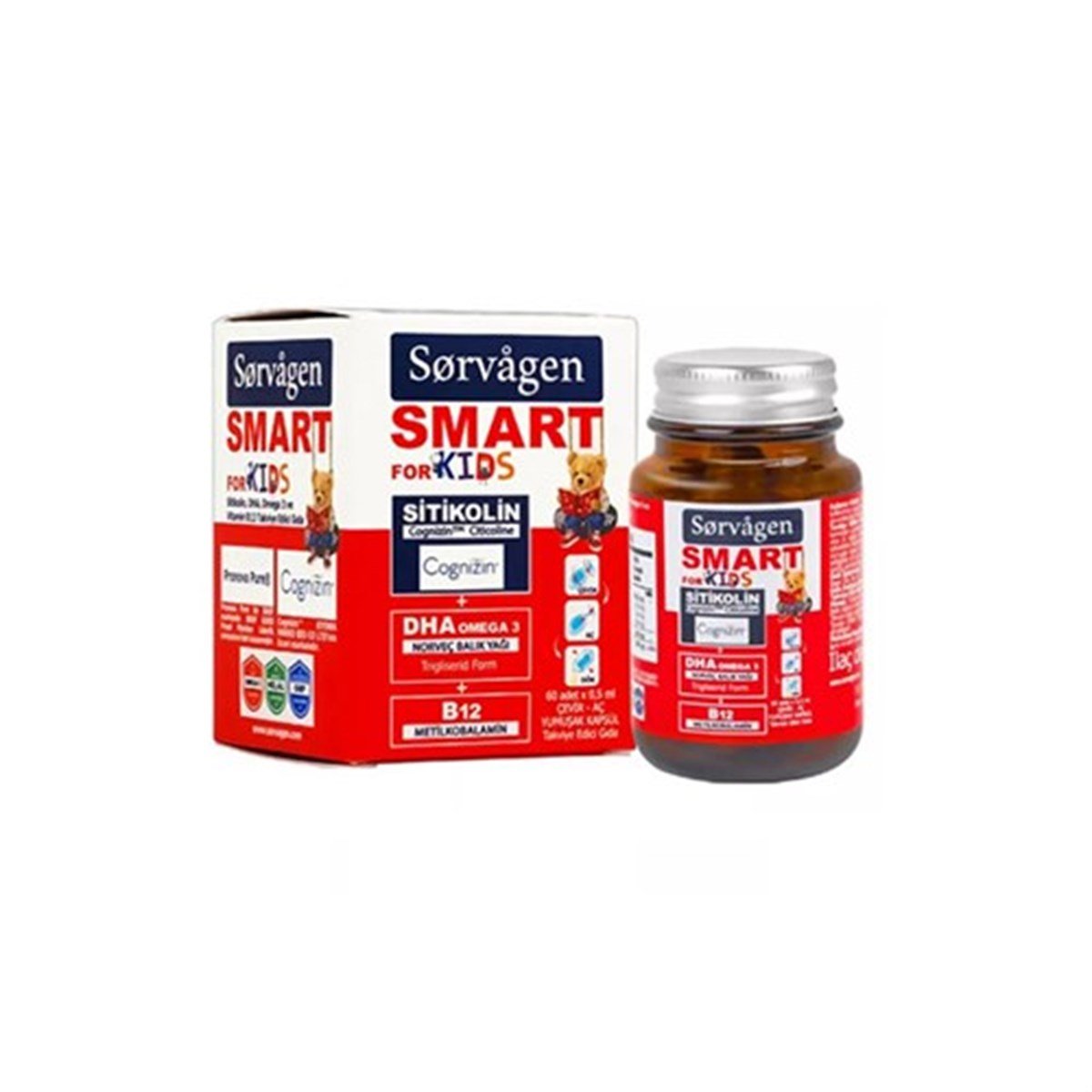 Sorvagen Smart Kids Sitikolin DHA Takviye Edİci Gıda 0,5 ml x 60 Adet