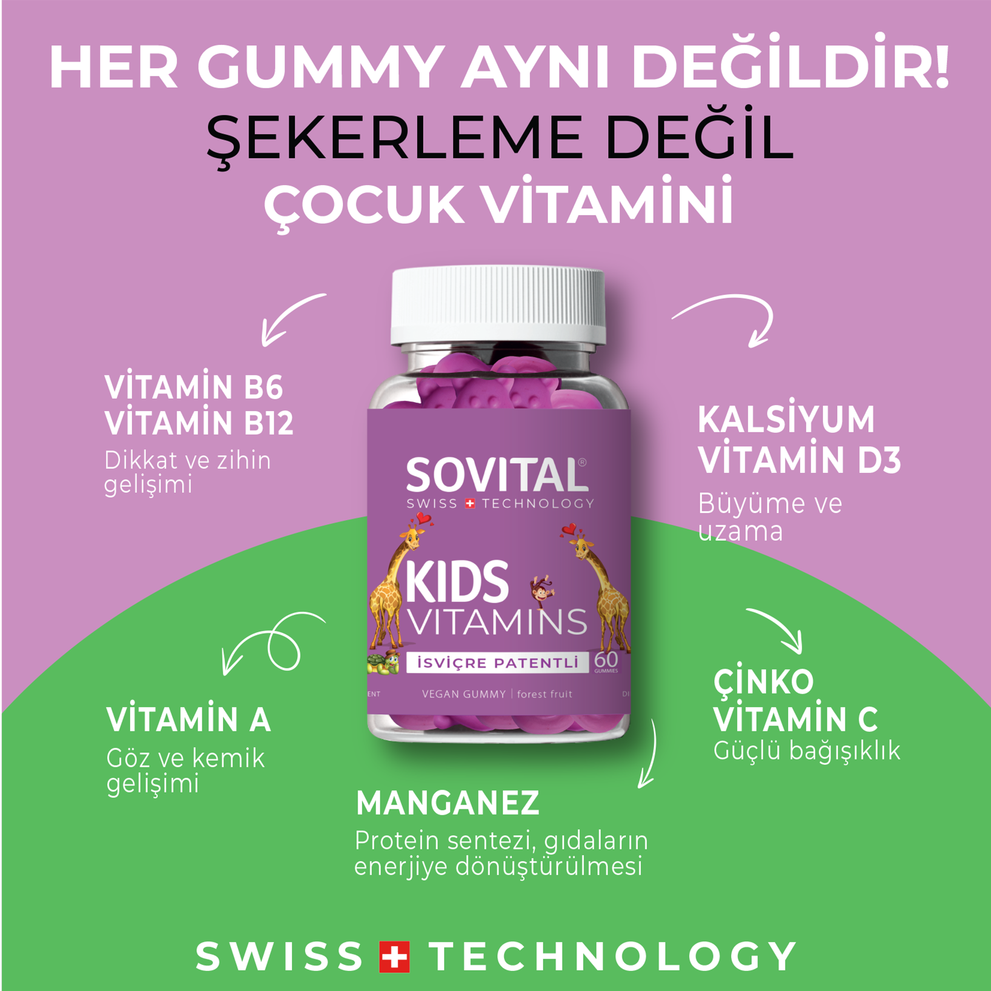 Sovital Kids Vitamins 60 Gummies-Sovital