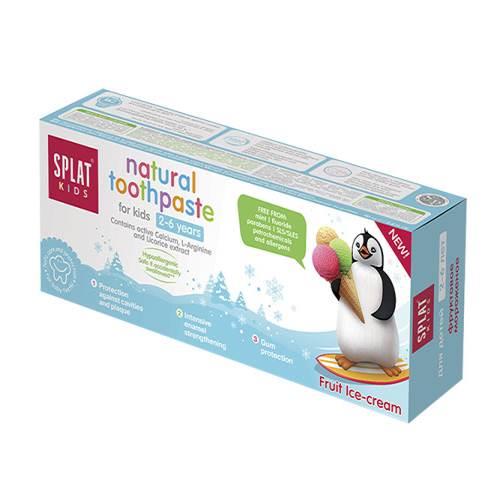 Splat Kids Meyveli Dondurma Tadında 2-6 Yaş Arası Doğal Diş Macunu 50 ml-Splat