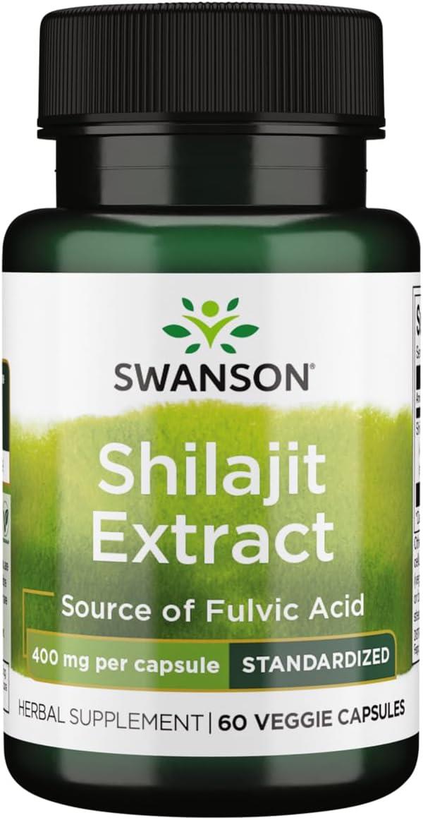 Swanson Shilajit Extract Standardized 400 mg 60 Veggie Capsules-Swanson