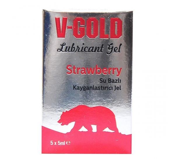 V-Gold Kayganlaştırıcı Jel Strawberry 5 x 5 ml-V-Gold