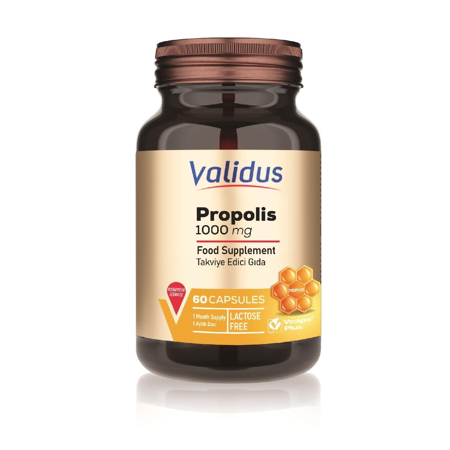 Validus Propolis 1000 mg 60 Adet Kapsül-Validus