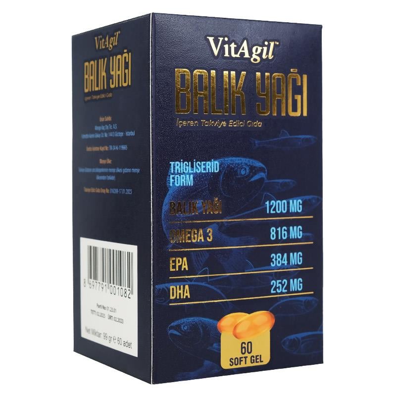 Vitagil Omega 3 1200 Balık Yağı 60 SoftGel-VitAgil