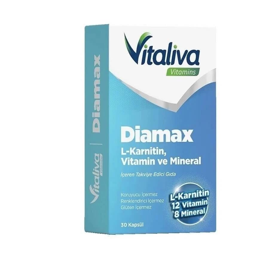 Vitaliva Diamax L-Karnitin Multivitamin ve Mineral 30 Kapsül-Vitaliva Vitamins