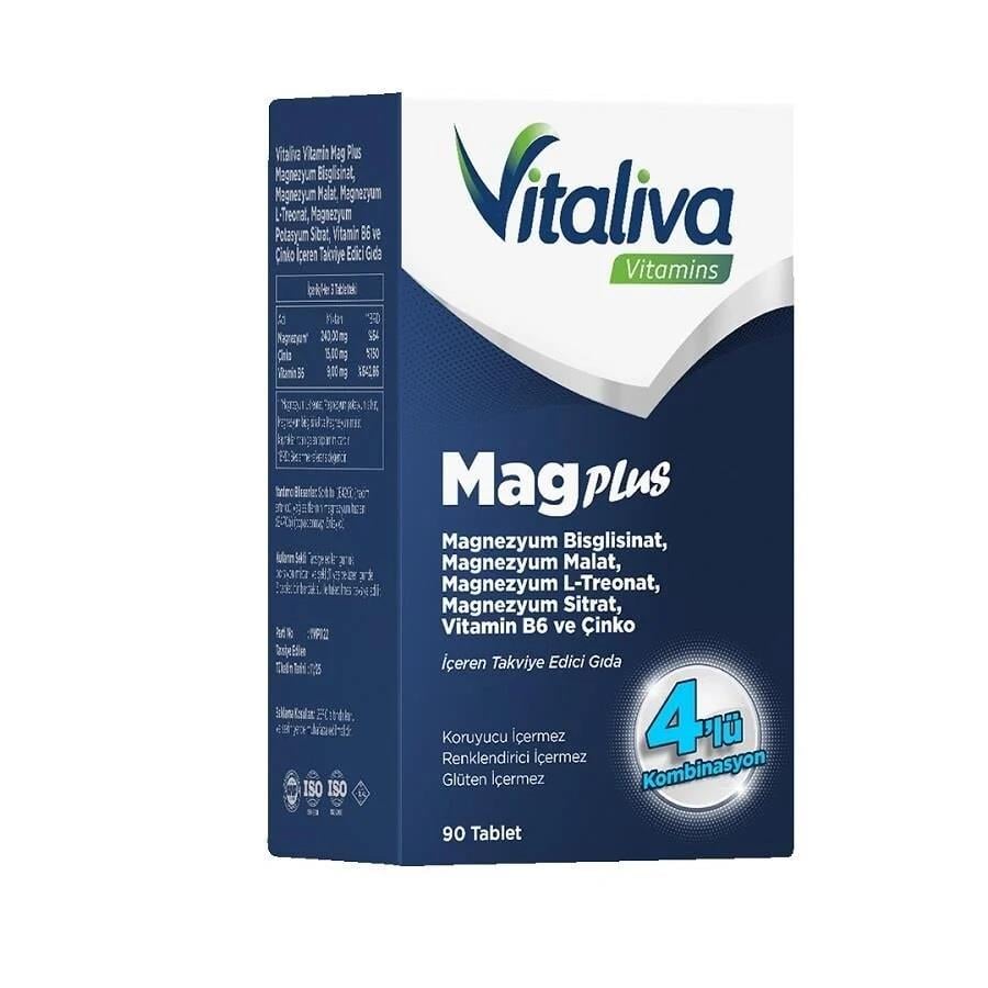 Vitaliva Vitamins Magplus 90 Tablet-Vitaliva Vitamins