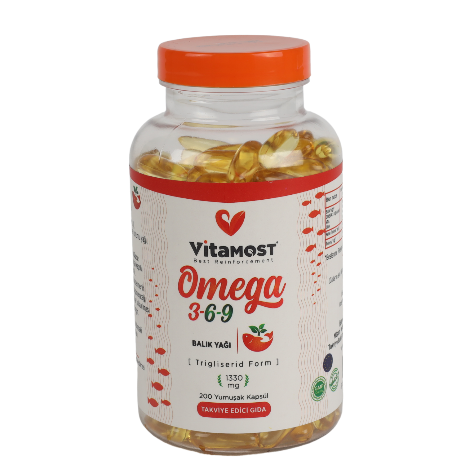 Vitamost Omega 3-6-9 Trigliserid Form 1330 mg 200 Kapsül-VitaMost