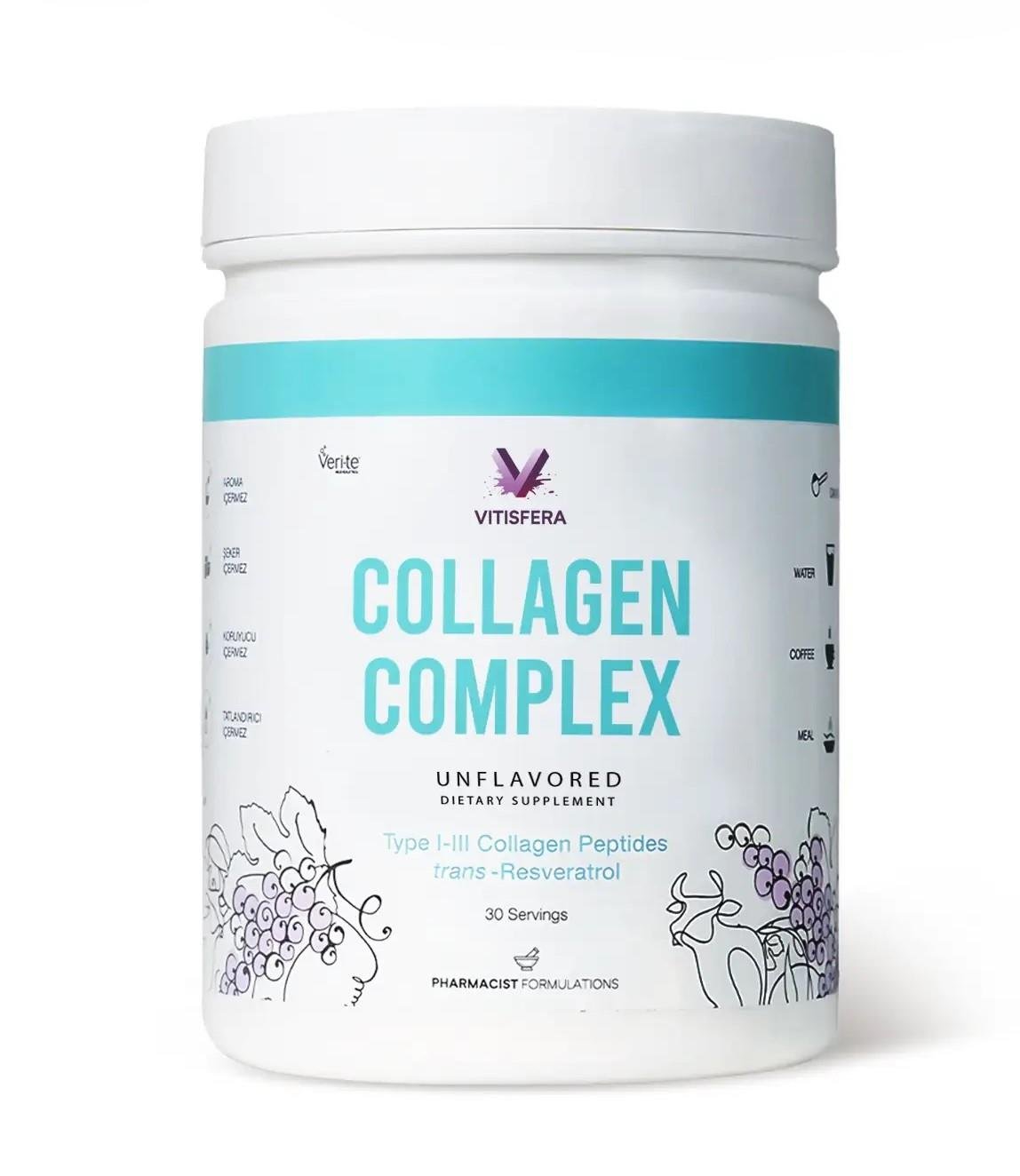 Vitisfera Collagen Complex Tip 1-3 Kolajen Peptitleri ve Trans-Resveratrol 30 Serving 300 gr-Vitisfera