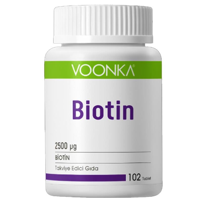 Voonka Biotin İçerikli ( 2500 Mg ) Takviye Edici Gıda 102 Tablet-Voonka