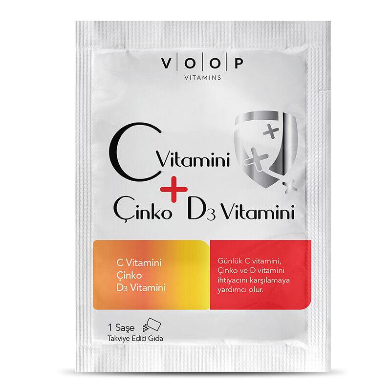 Voop C Vitamini + D3 Vitamini ve Çinko 20 Saşe-Voop