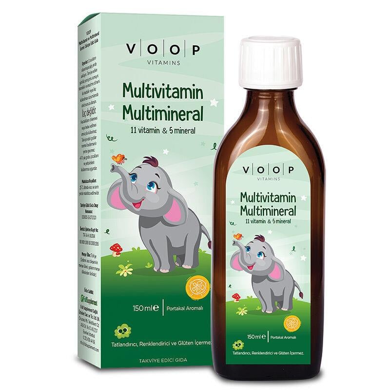 Voop Multivitamin & Multimineral Şurup Portakal Aromalı 150 ml-Voop
