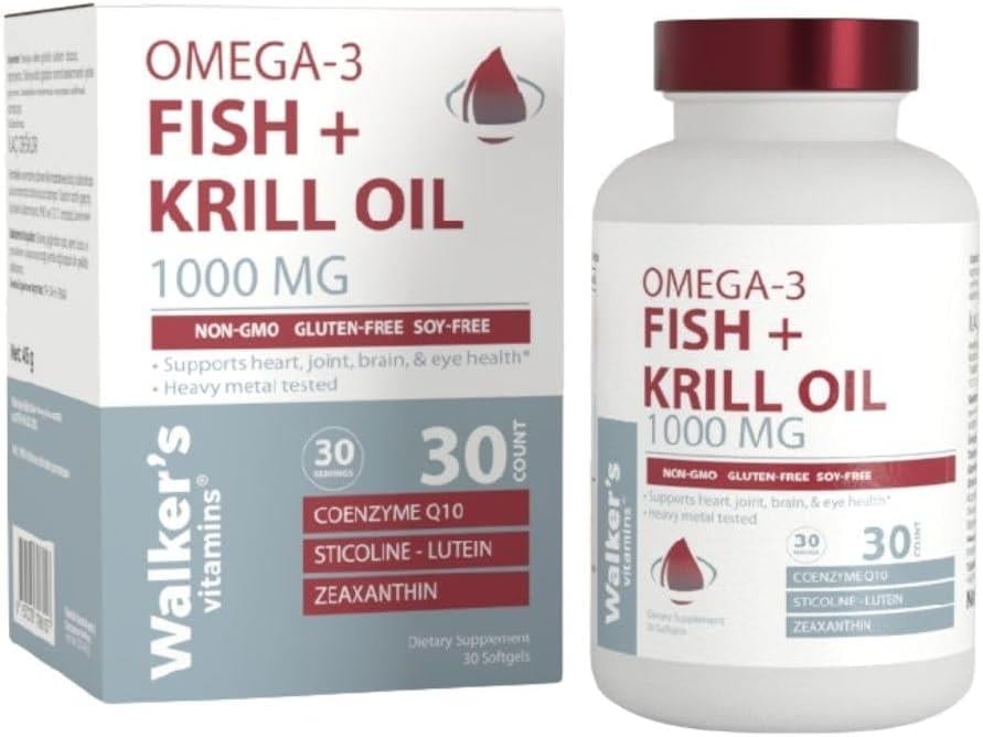Walkers Krill Oil Omega 3 Sitikolin Lutein Q10 İçeren Vitamin 30 Kapsül-Walkers