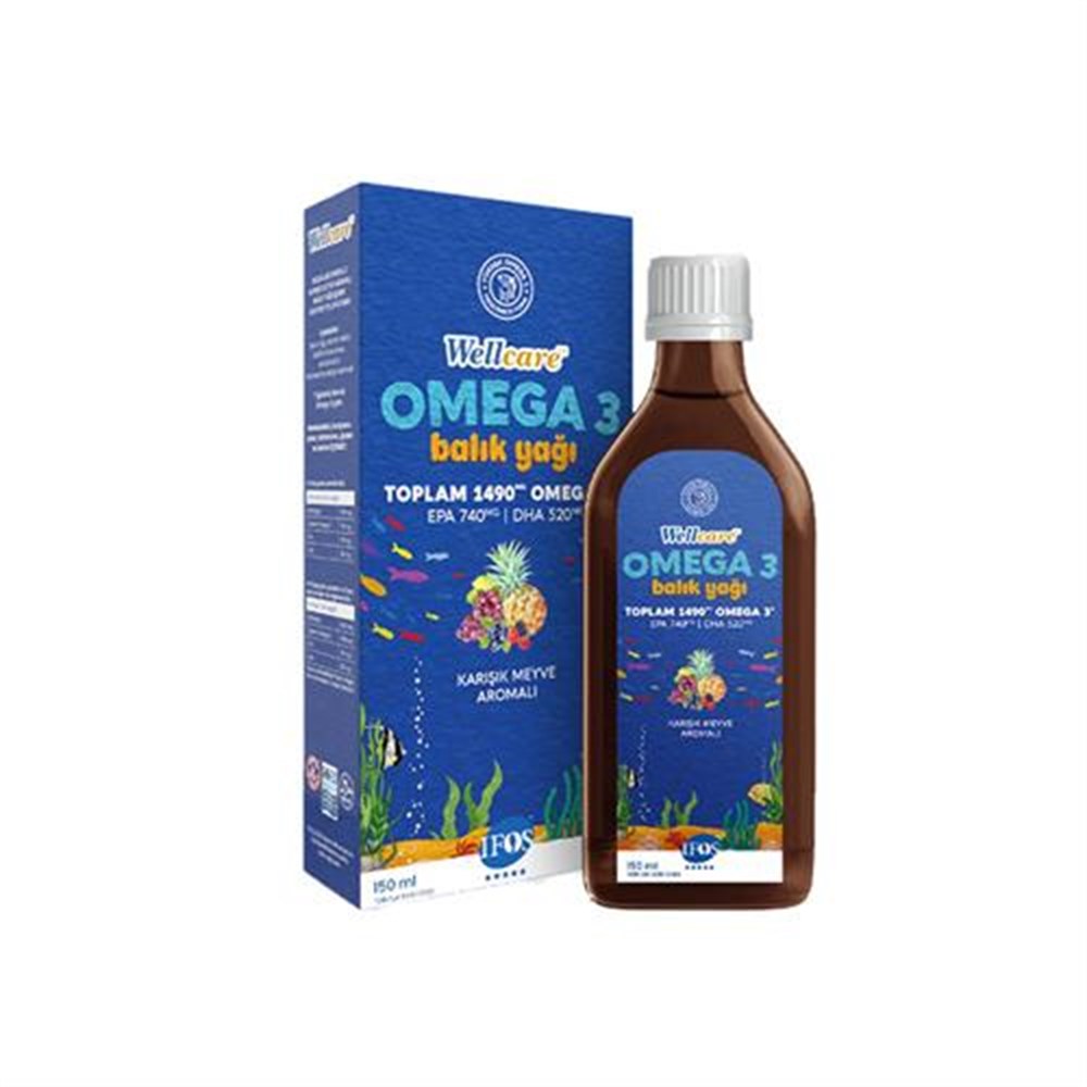 Wellcare Omega 3 Doğal Karışık Meyve Aromalı Balık Yağı 150 ml