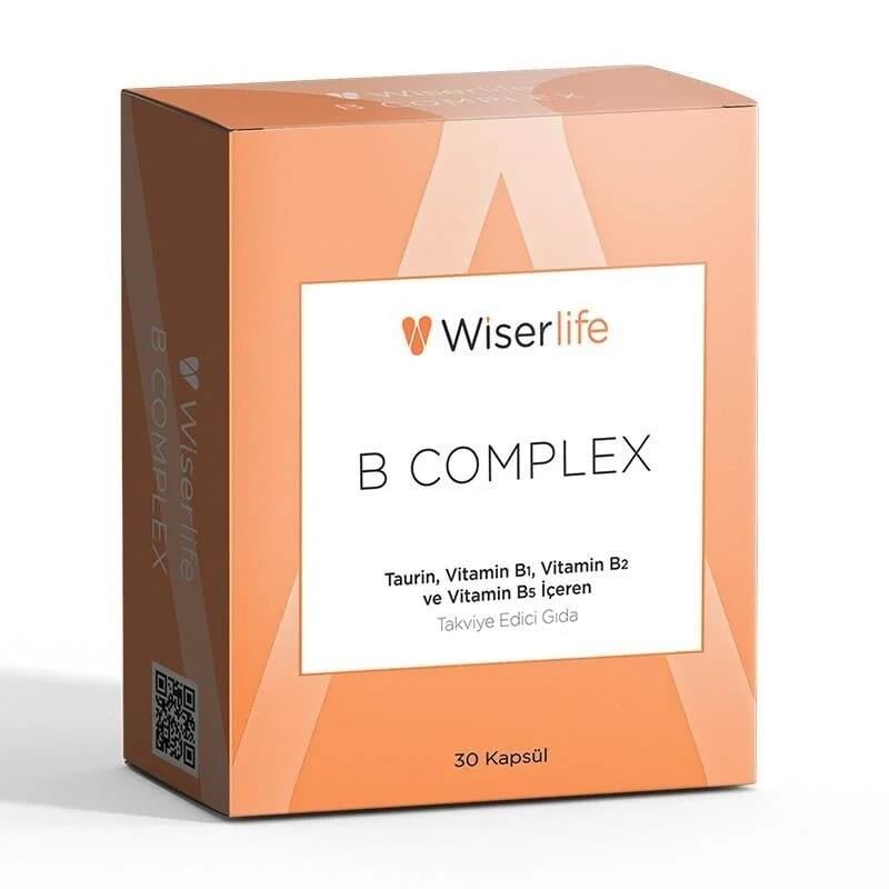 Wiserlife B Complex Taurin Takviye Edici Gıda 30 Kapsül-Wiserlife