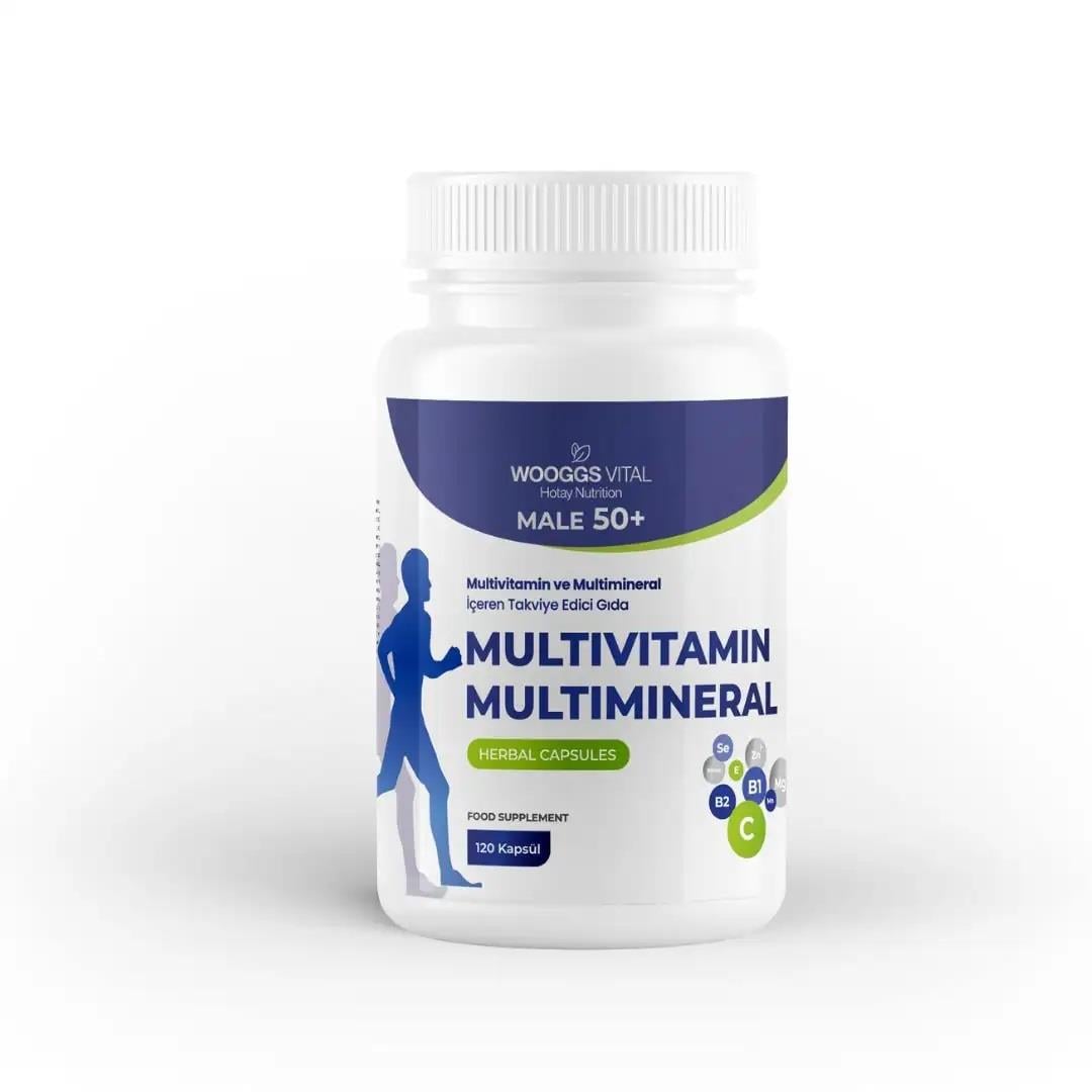 Wooggs Vital Multivitamin ve Multimineral Men 50+ İteg 120 Kapsül-Wooggs Vital