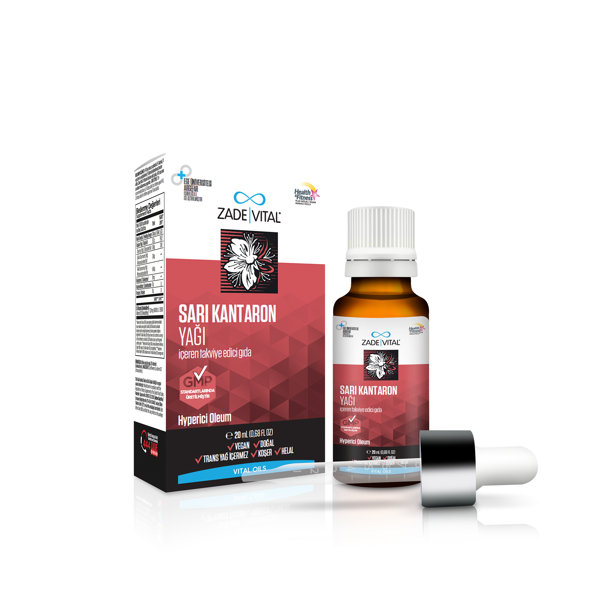 Zade Vital Sarı Kantaron Yağı Cam Şişe 20 Ml-Zade Vital