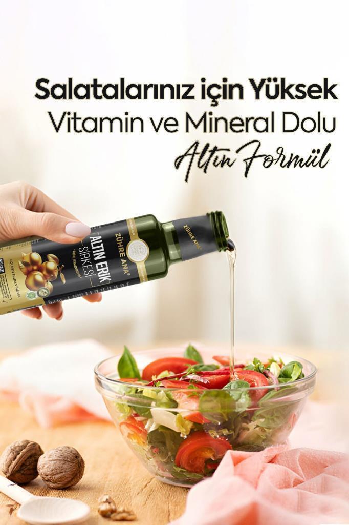 Zühre Ana Mirabelle Altın Erik Sirkesi Doğal Fermantasyon Prebiyotik Form Sirkesi 250 Ml