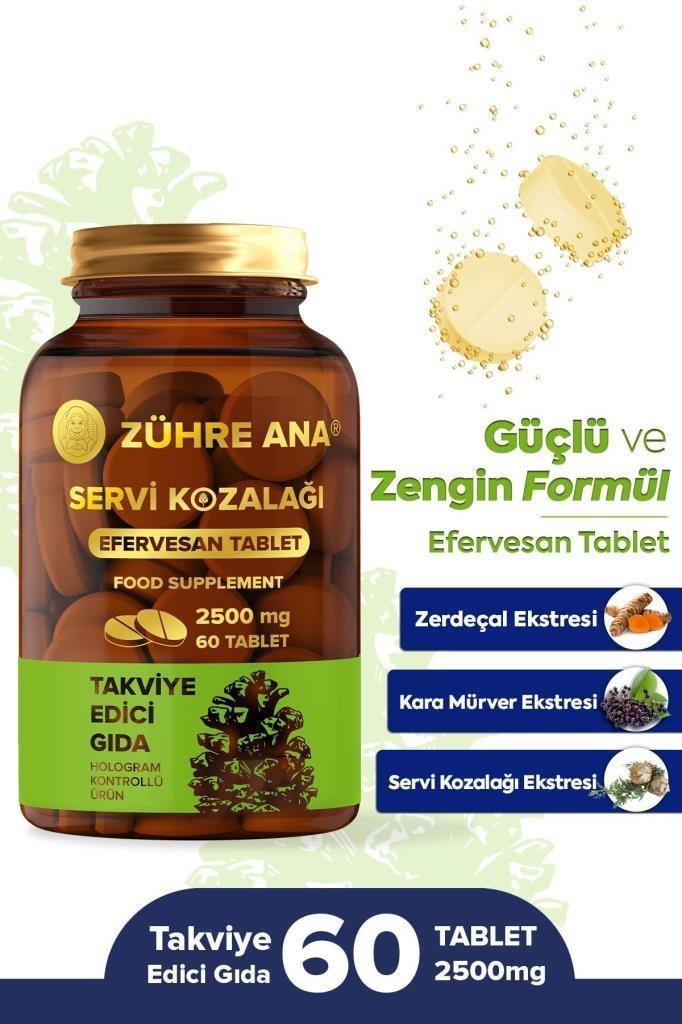 Zühre Ana Servi Kozalağı Efervesan Tablet 2500 Mg 60 Tablet