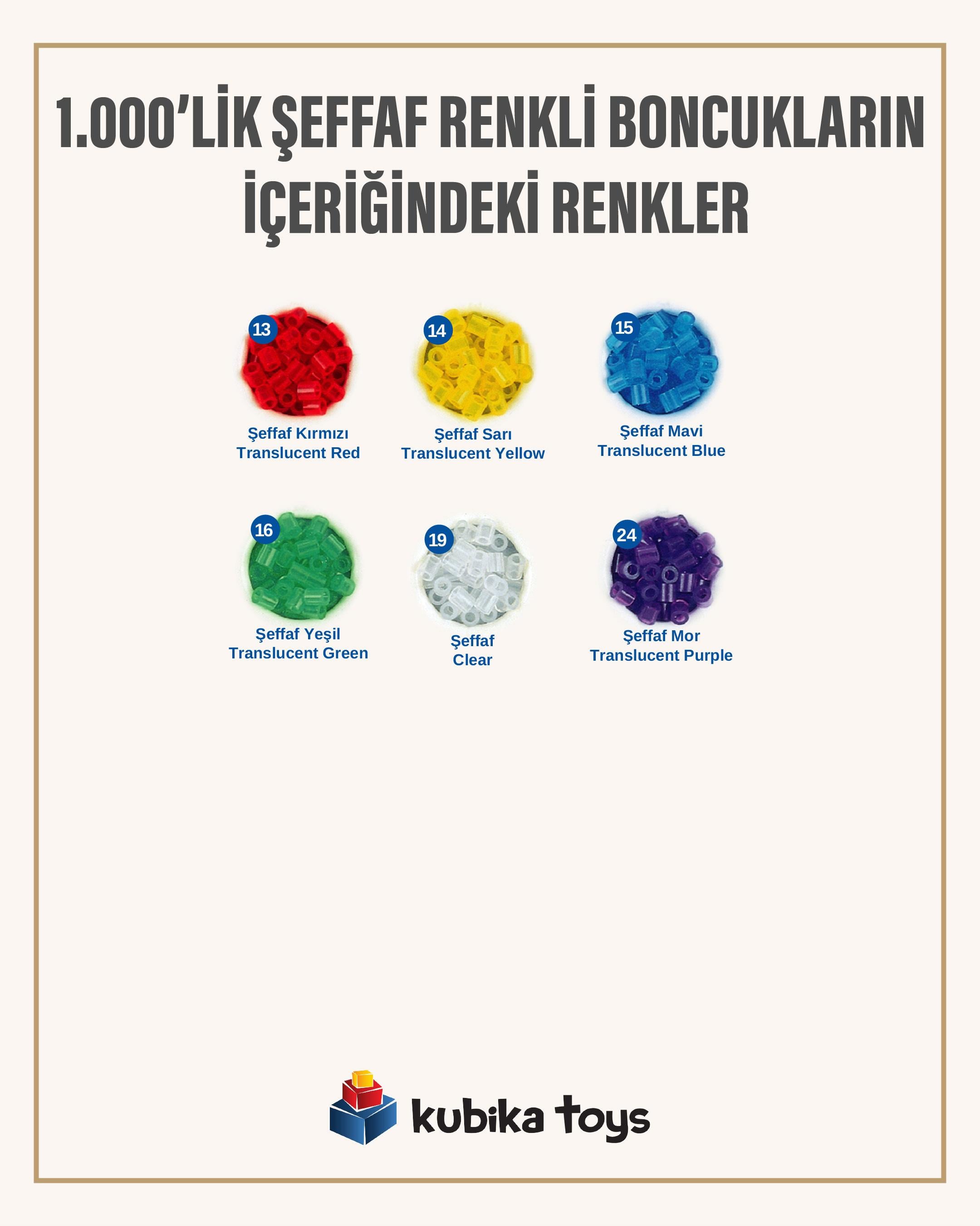 1.000'lik Hama Midi Boncuk - Şeffaf Renkler