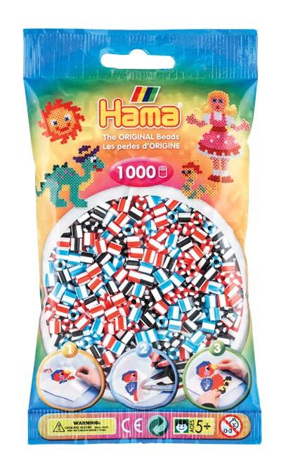 1.000'lik Hama Midi Boncuk - Şeritli Boncuklar Karışık 3 Renk