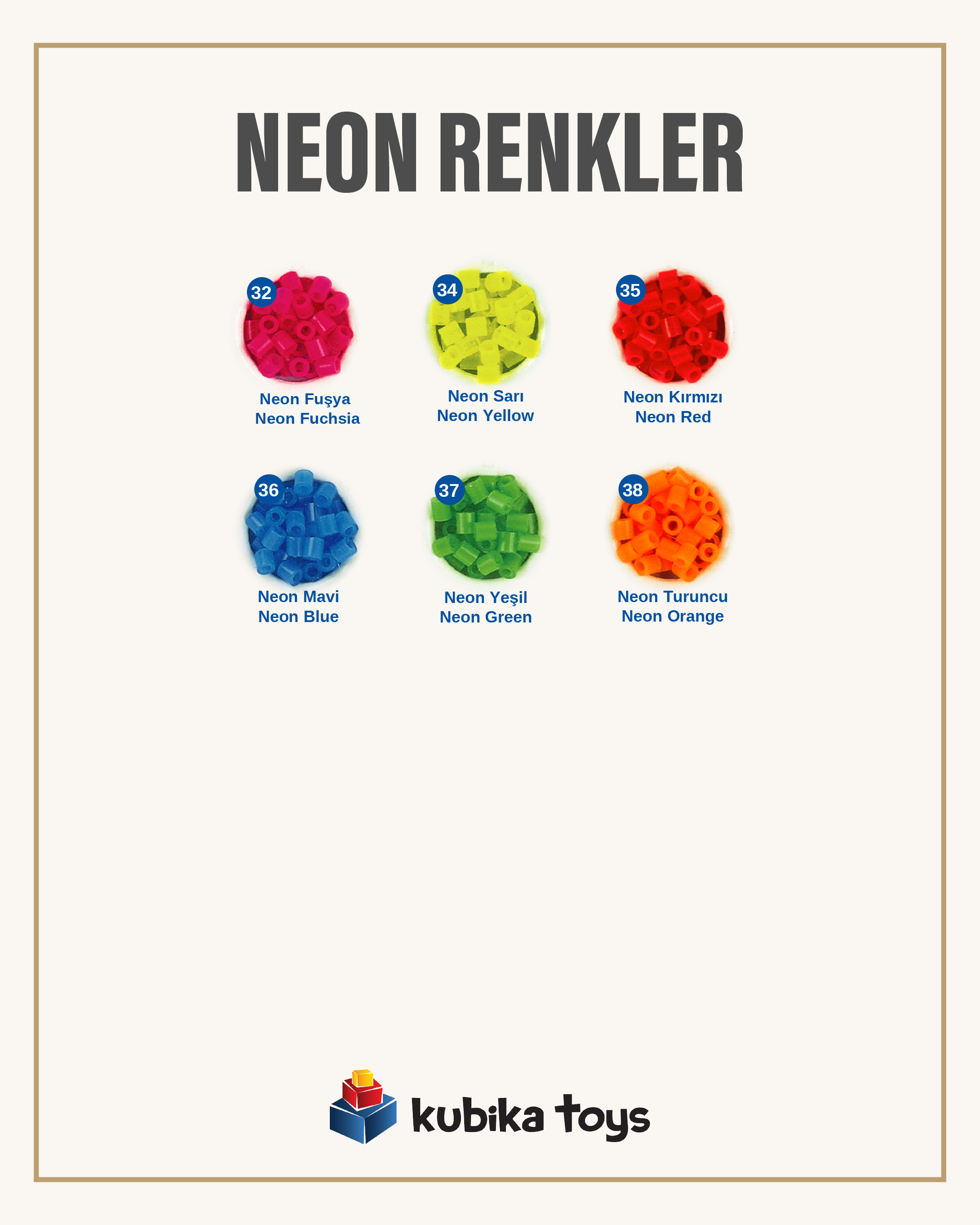 1.000'lik Hama Midi Boncuk - Neon Renkler