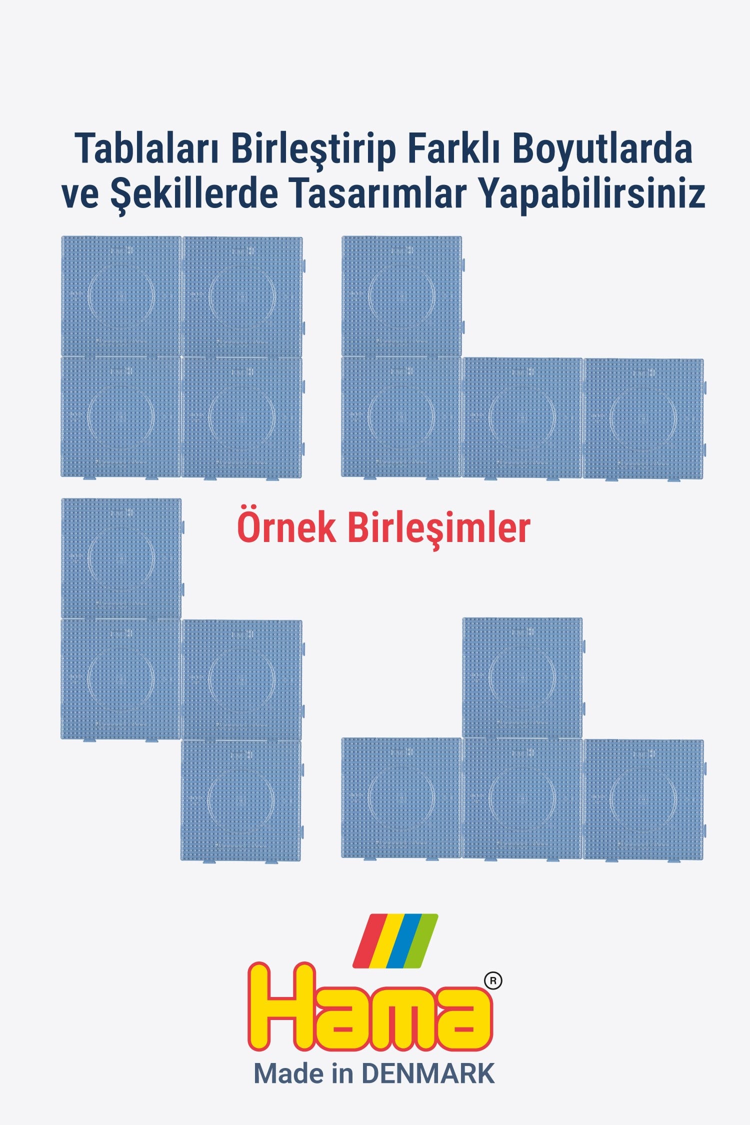 Hama Midi Boncuk Tablası - 4 Adet Büyük Kare Şeffaf Tabla
