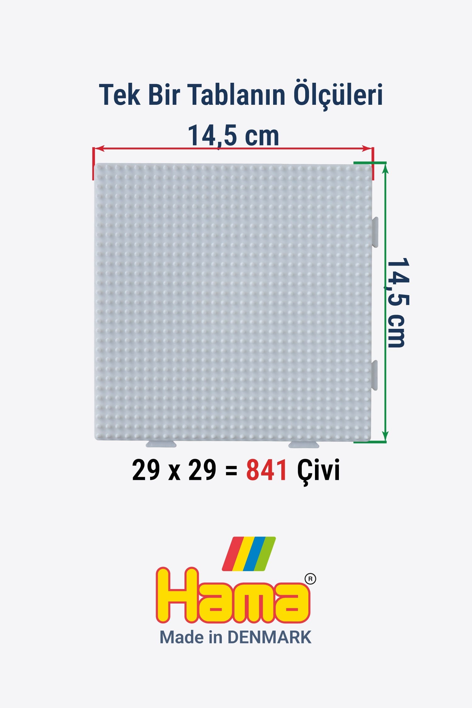 Hama Midi Boncuk Tablası - 4 Adet Büyük Kare Beyaz Tabla