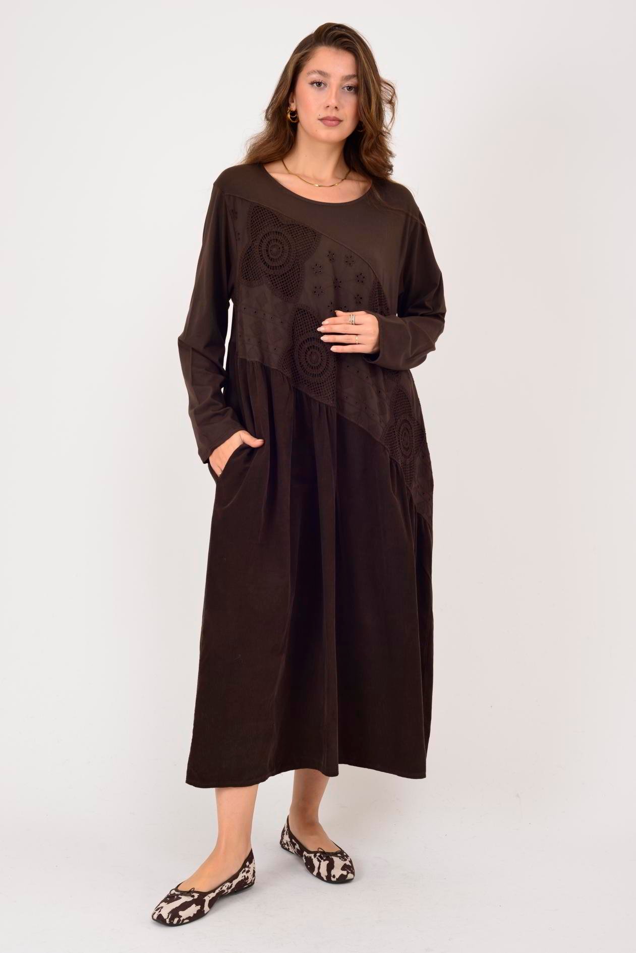 11081 LOVA FİSTO DETAYLI ELBİSE