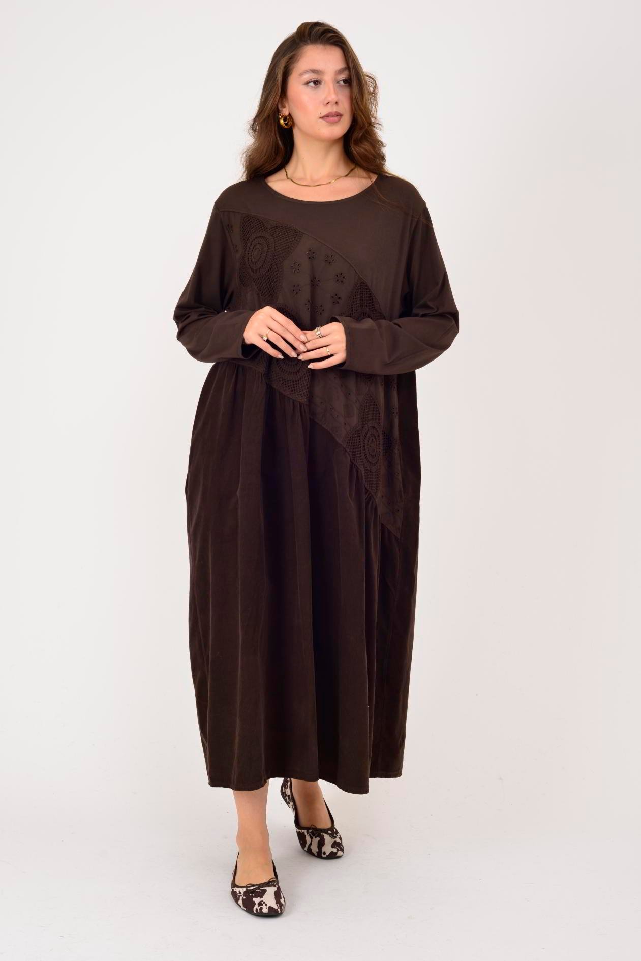 11081 LOVA FİSTO DETAYLI ELBİSE