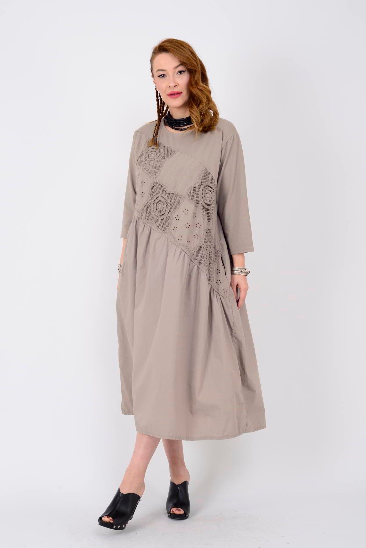 11081 LOVA FİSTO DETAYLI ELBİSE