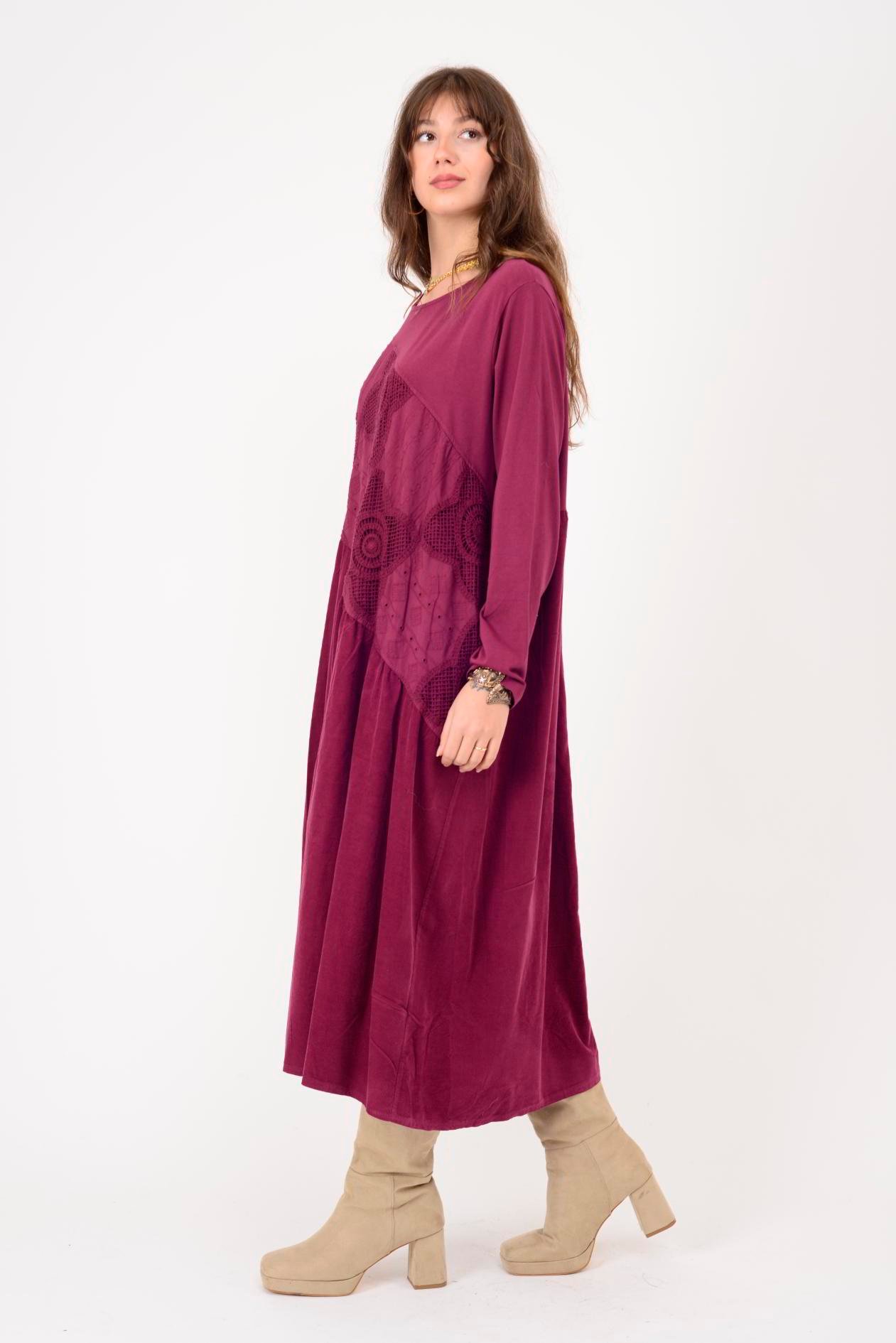 11081 LOVA FİSTO DETAYLI ELBİSE