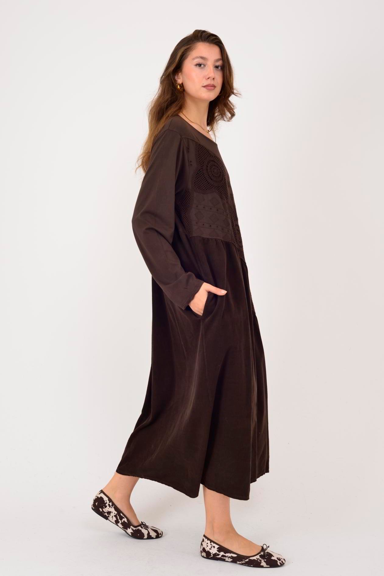 11081 LOVA FİSTO DETAYLI ELBİSE