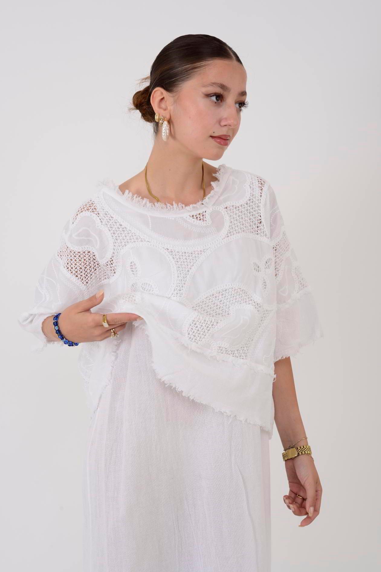 11197 LOVA AJUR İŞLEME DETAYLI DUAL ELBİSE