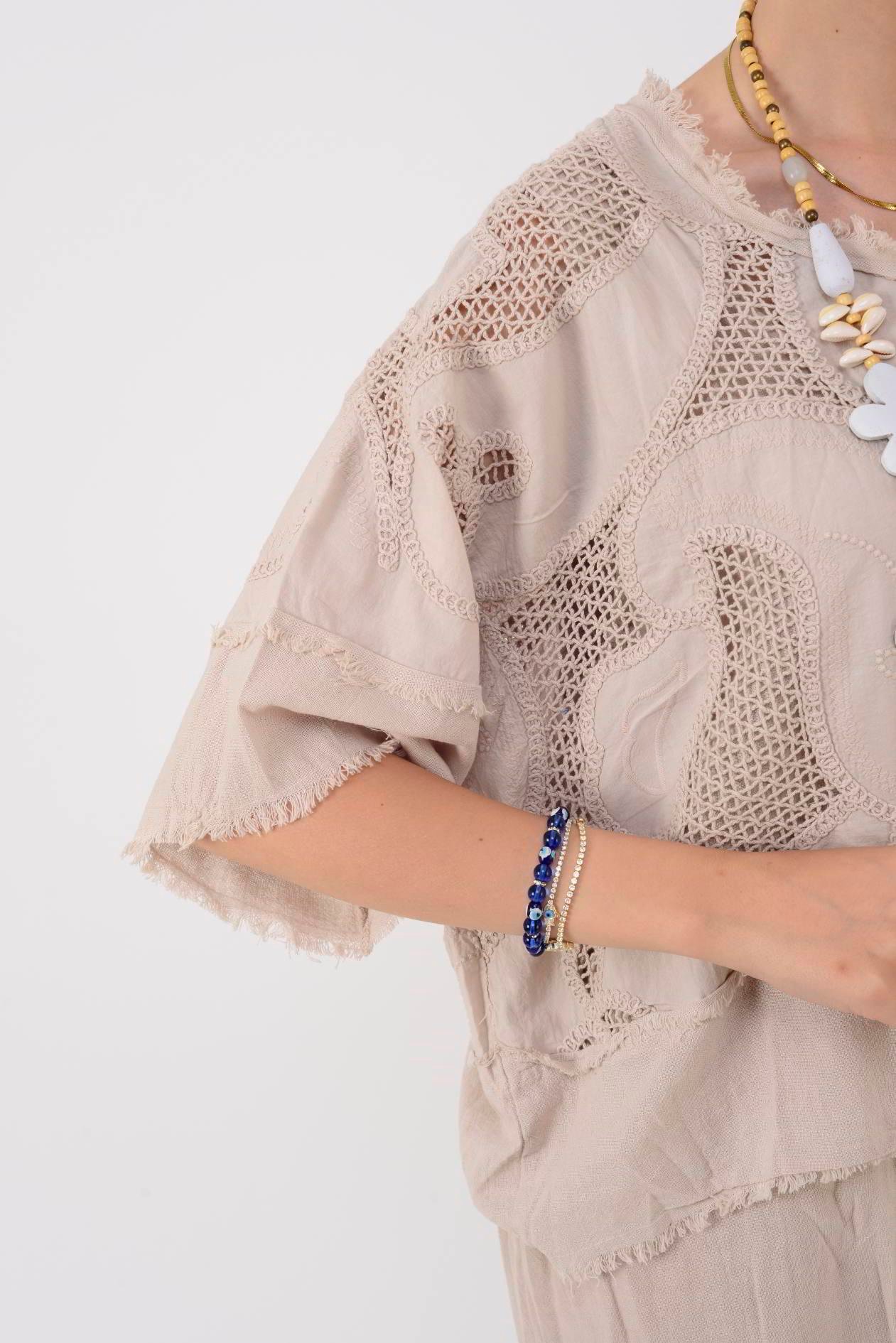 11197 LOVA AJUR İŞLEME DETAYLI DUAL ELBİSE