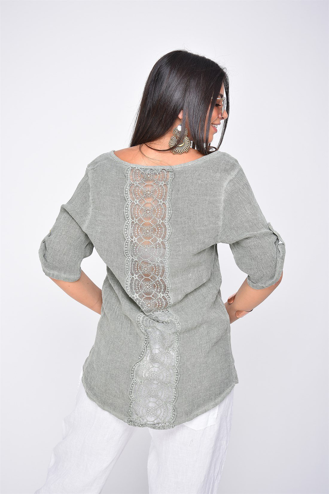 11263G SIRT DETAYLI COTON BLUZ