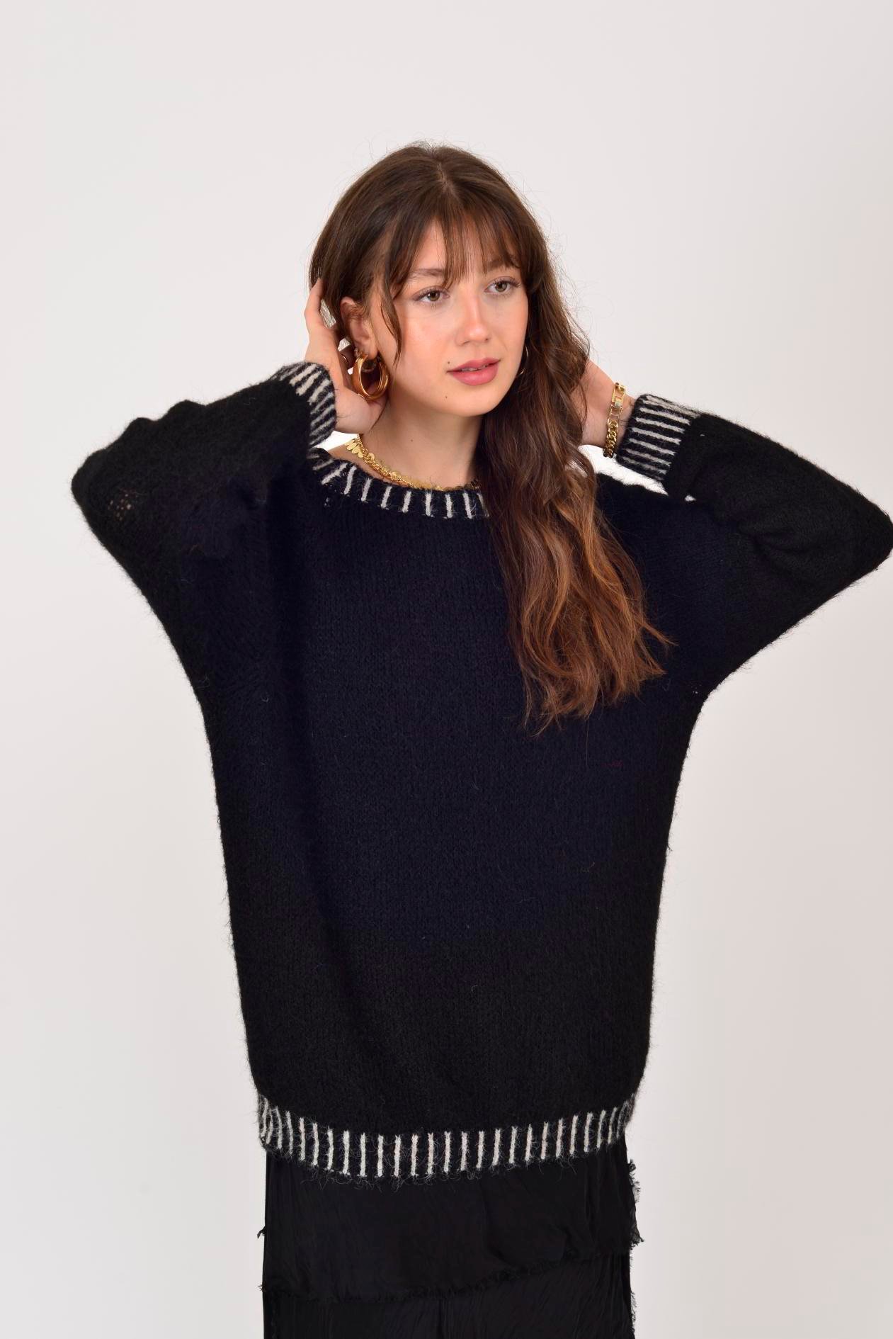 11591 KAYIK YAKA YÜNLÜ TRİKO KAZAK