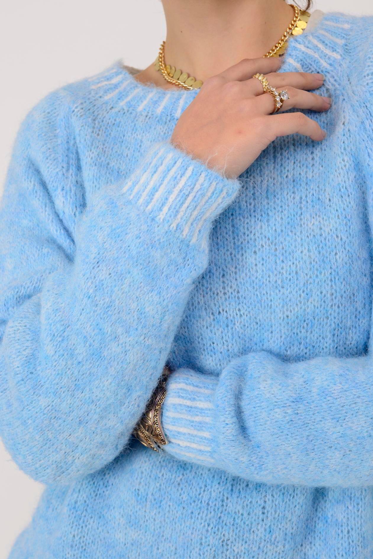 11591 KAYIK YAKA YÜNLÜ TRİKO KAZAK