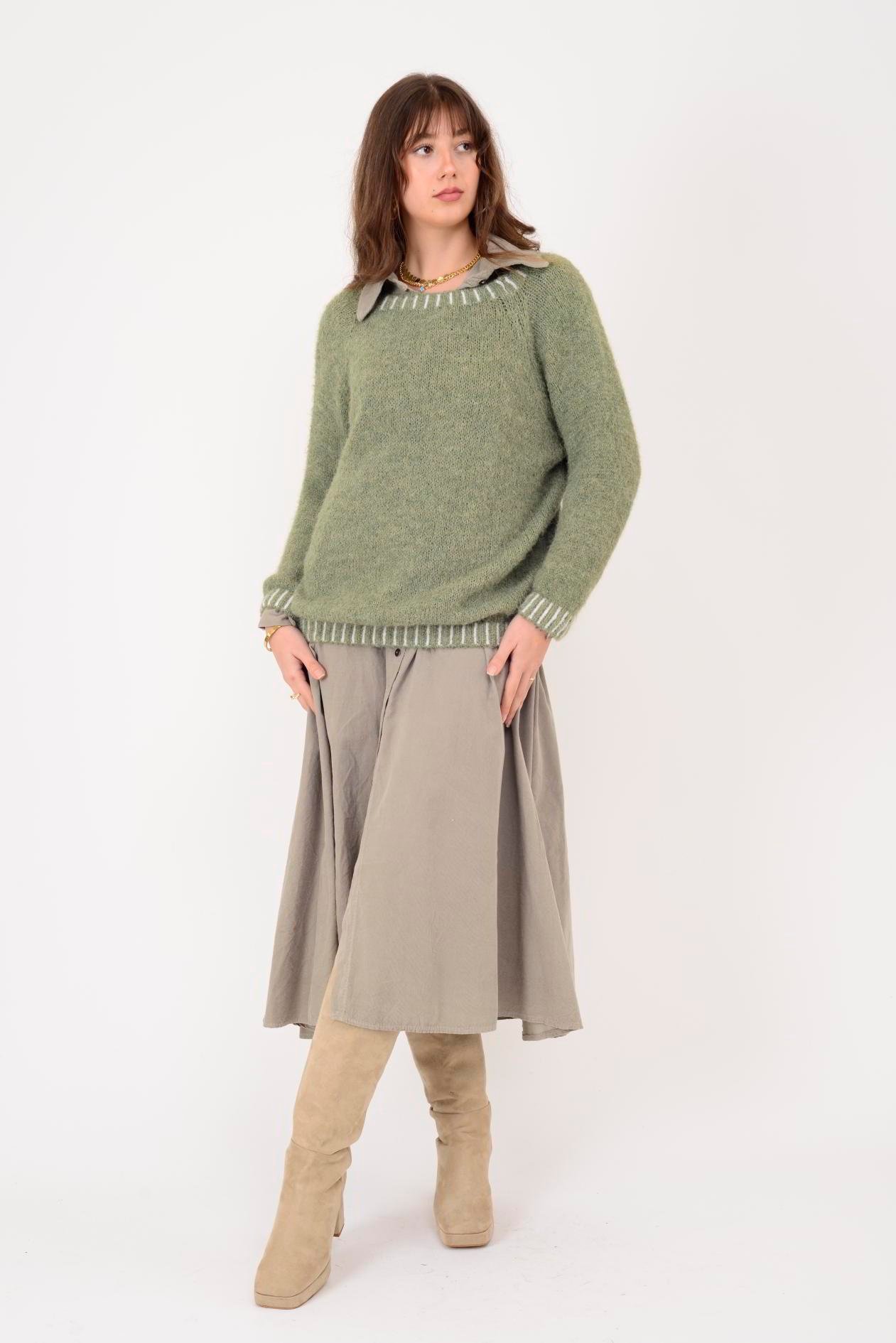 11591 KAYIK YAKA YÜNLÜ TRİKO KAZAK