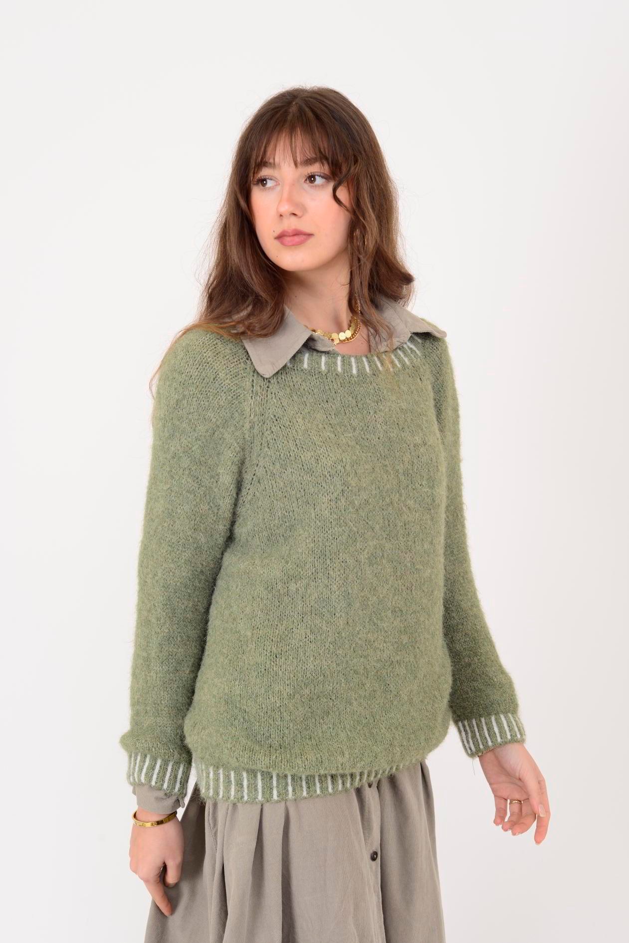 11591 KAYIK YAKA YÜNLÜ TRİKO KAZAK