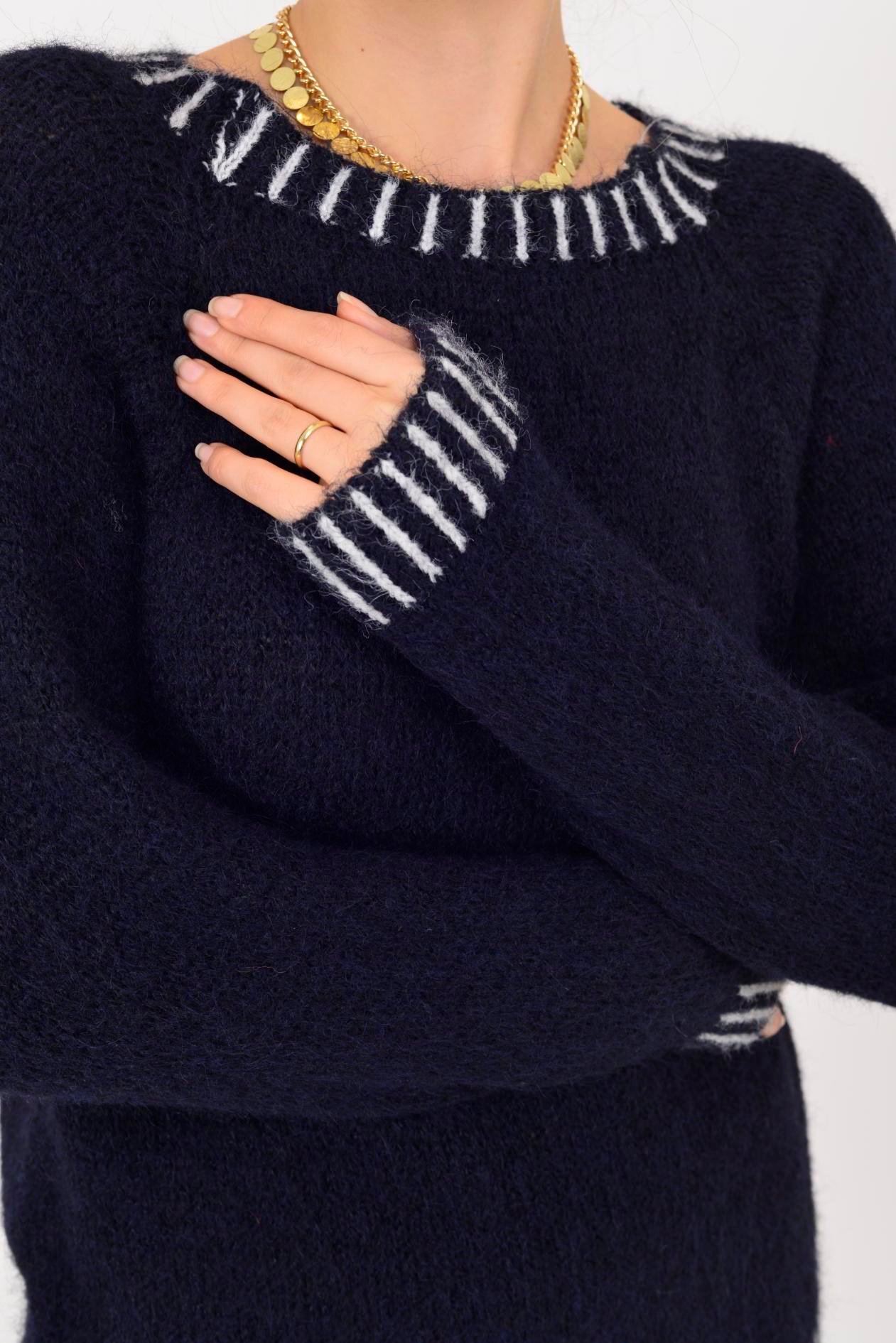 11591 KAYIK YAKA YÜNLÜ TRİKO KAZAK