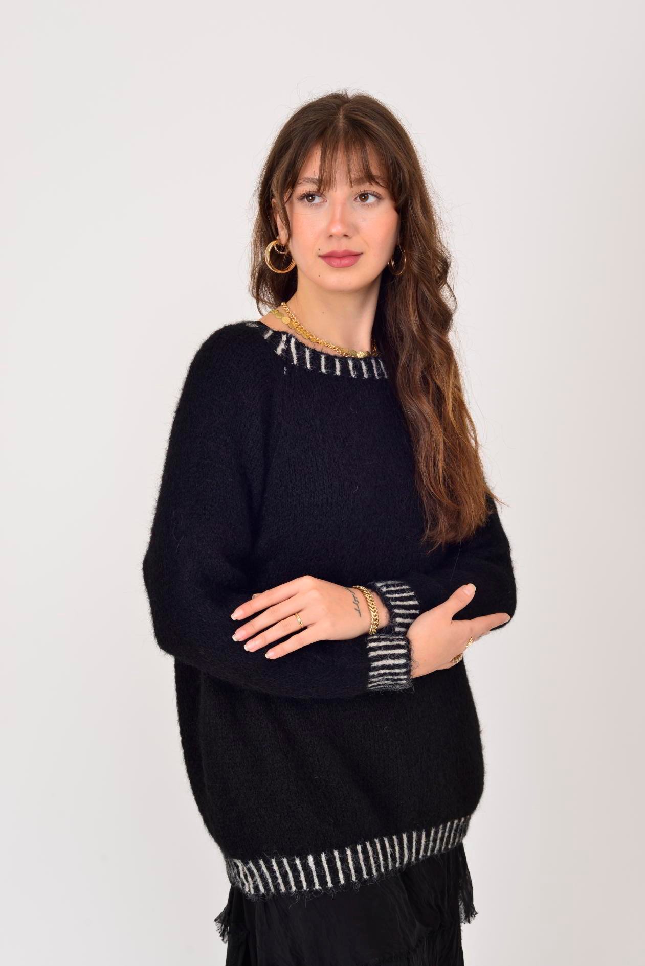 11591 KAYIK YAKA YÜNLÜ TRİKO KAZAK