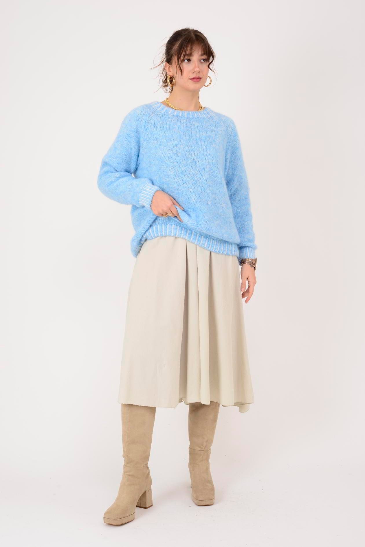 11591 KAYIK YAKA YÜNLÜ TRİKO KAZAK